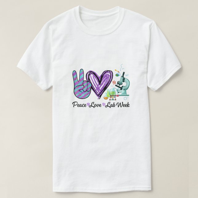 Camiseta Peach Love Lab Week Laboratory Tech Technologist (Diseño del anverso)