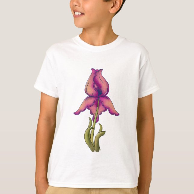 Camiseta Peach & Purple Iris (Anverso)