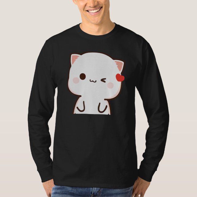 Camiseta Peach Y Goma Mochi Cat (Anverso)