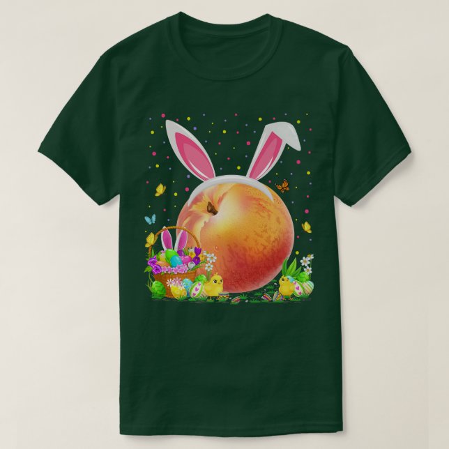 Camiseta Peaches Fruta Semana Santa Huevos Caza Conejo Peac (Diseño del anverso)