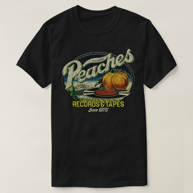 Camiseta Peaches Records Tapes 1975 Baseball (Diseño del anverso)
