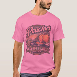 Camiseta Peaches Records y Cintas Óvalo 1975 Retro