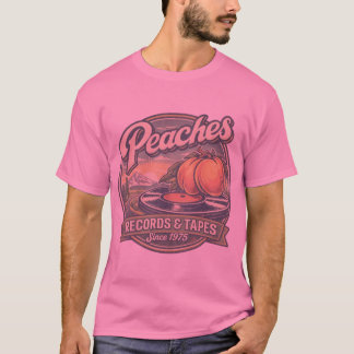 Camiseta Peaches Records y Cintas Óvalo 1975 Retro