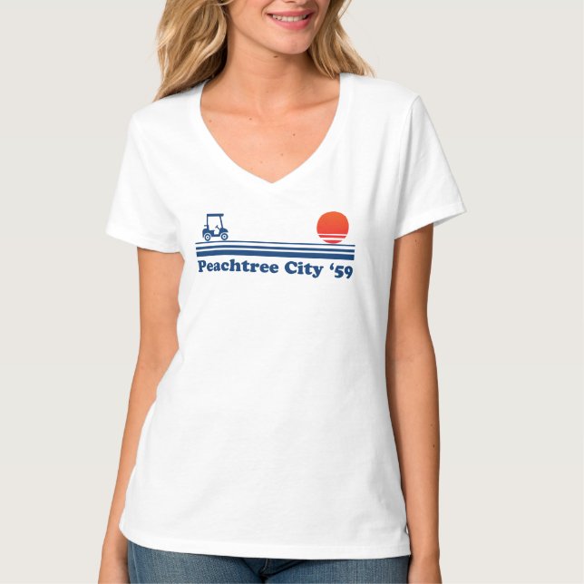 Camiseta Peachtree City Georgia Lifestyle Golf Carro Sunset (Anverso)
