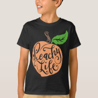 Peachy Life Single Peach Quote Fruto Dibujar mano