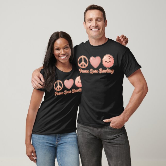 Camiseta Peachy Peace Love Bowling Charm (Unisexo)