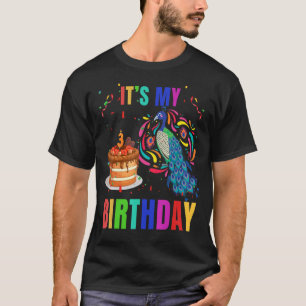 Camiseta Peacock 3er cumpleaños Cute Birds Animal Graphic