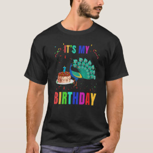 Camiseta Peacock 7º cumpleaños Cute Birds Animal Gráfico
