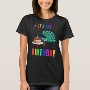 Camiseta Peacock 7º cumpleaños Cute Birds Animal Gráfico