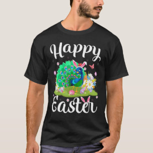 Camiseta Peacock Bird Easter Huevo de caza Floral Peacock E