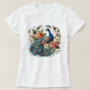Camiseta Peacock Bird Flor Art