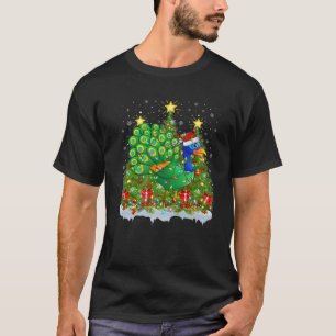 Camiseta Peacock Bird Xmas ilumina a Navidades de Santa Pea