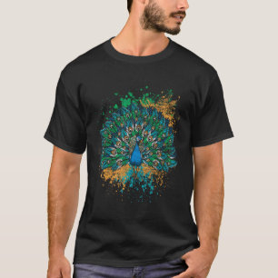 Camiseta Peacock de cola de color decorativo