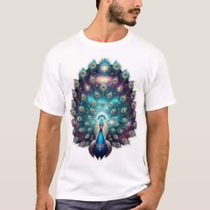 Camiseta Peacock Divino Arte de la herencia india cósmica