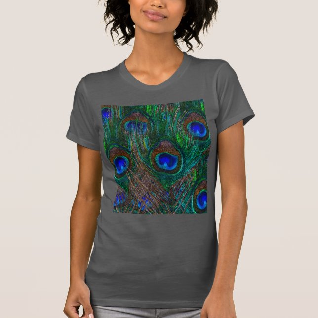 Camiseta Peacock Feathers Ettching Style (Anverso)
