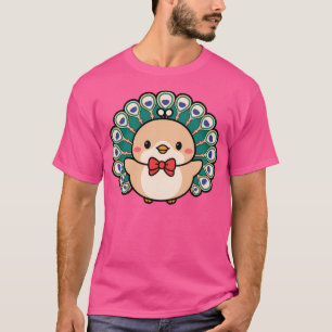 Camiseta Peacock Kawaii Bow Tie Zoo Day Viaje niños Chicas