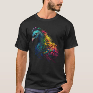Camiseta Peacock Lover Artwork Animal Motif Peacock