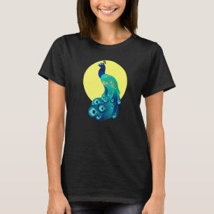 Camiseta Peacock Sentado En El Gráfico Animal De Aves De Ár