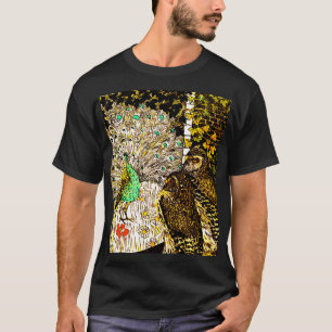 Camiseta Peacock y lechuzas de estilo Art Nouveau de los Pa