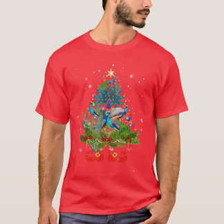 Camiseta Peacocks Christmas Tree Lights Funny Santa Hat Lov