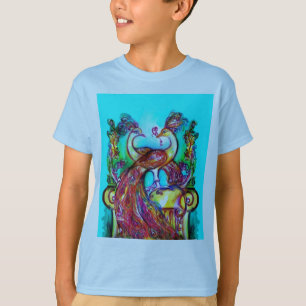 Camiseta PEACOCKS EN AMOR MONOGRAMA azul turquesa rojo verd