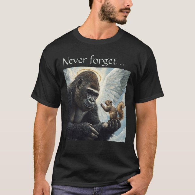 Camiseta Peanut the Squirrel and Harambe Never Forget  (Anverso)
