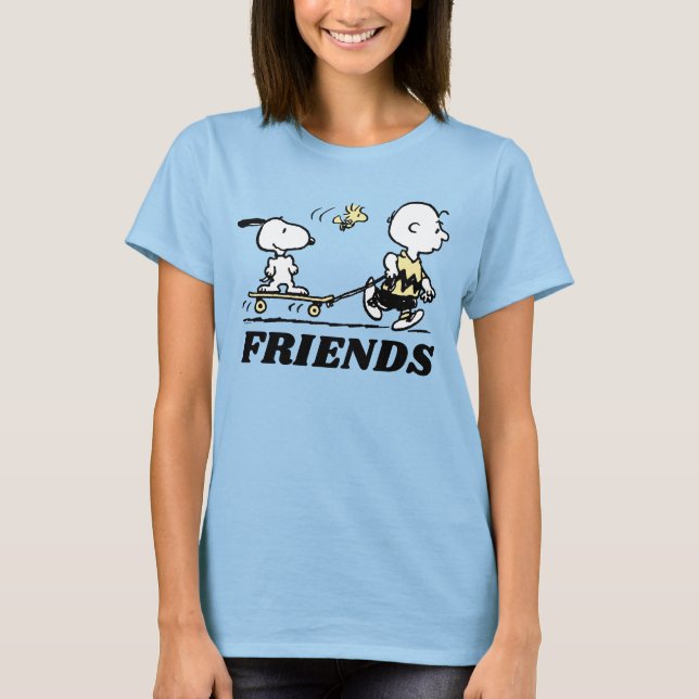 Camiseta PEANUTS | Alojamiento en patinaje para amigos (Anverso)