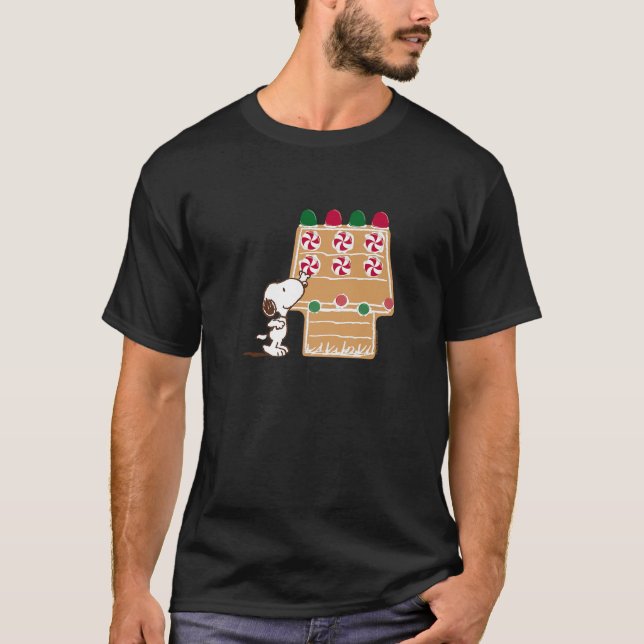 Camiseta Peanuts Christmas Snoopy Reaching For Candy Cane P (Anverso)