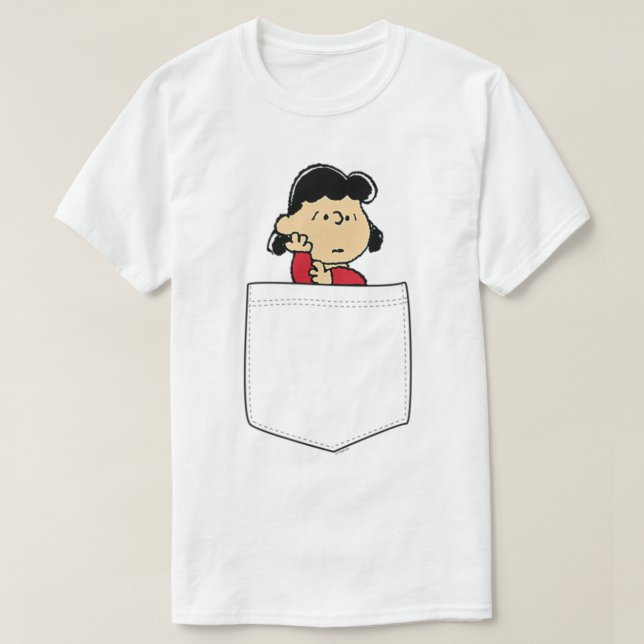 Camiseta Peanuts Lucy Faux Pocket (Diseño del anverso)