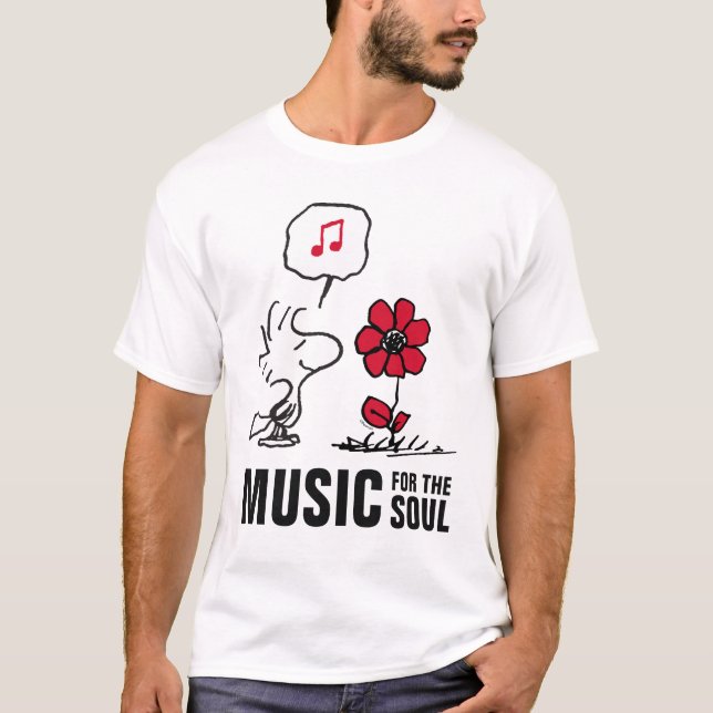 Camiseta PEANUTS | Red & Black Pattern (Anverso)