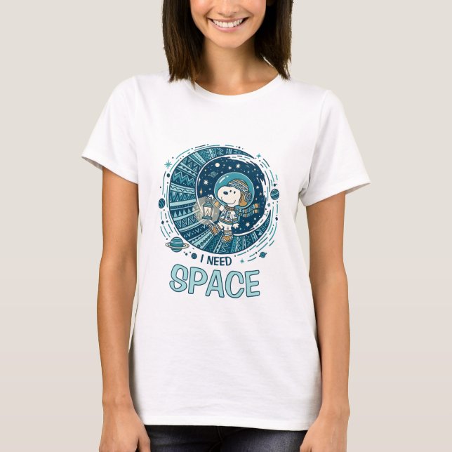 Camiseta Peanuts | Snoopy Astronaut “I Need Space” (Anverso)