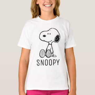 Camiseta PEANUTS   Snoopy on Black White Comics
