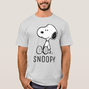 Camiseta PEANUTS   Snoopy on Black White Comics