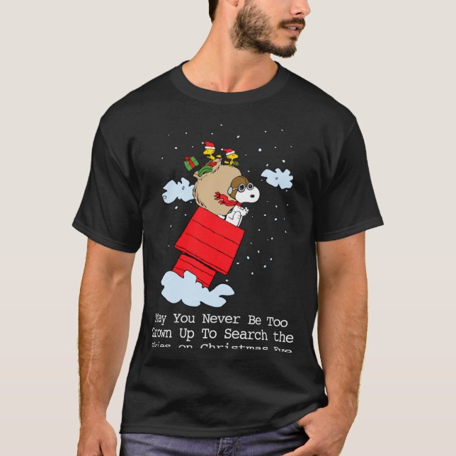 Camiseta Peanuts The Flying Ace At Christmas  (Anverso)