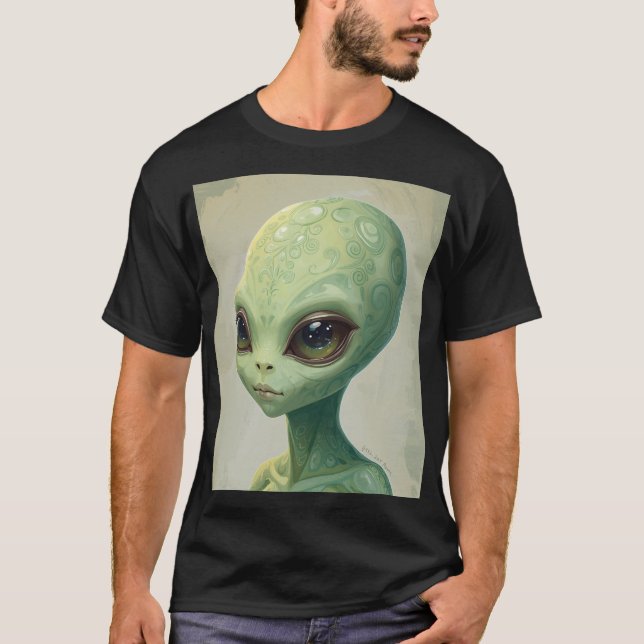Camiseta Pear Alien – Minimal Funny Fruit Art (Anverso)