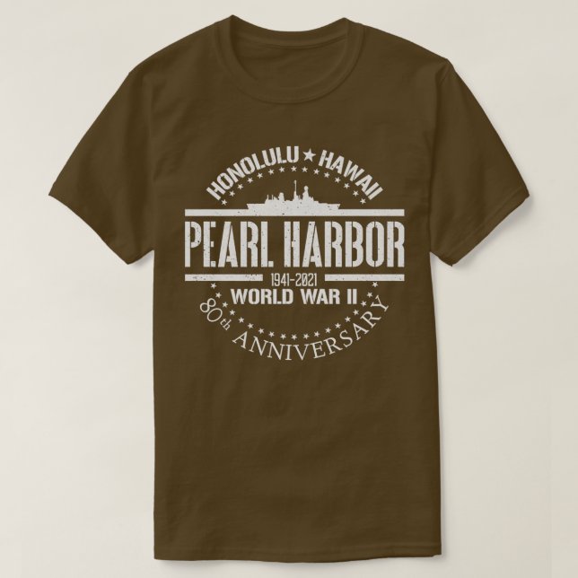 Camiseta Pearl Harbor 80 Aniversario de la Segunda Guerra M (Diseño del anverso)