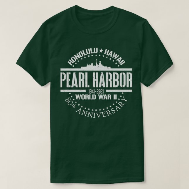 Camiseta Pearl Harbor 80 Aniversario de la Segunda Guerra M (Diseño del anverso)