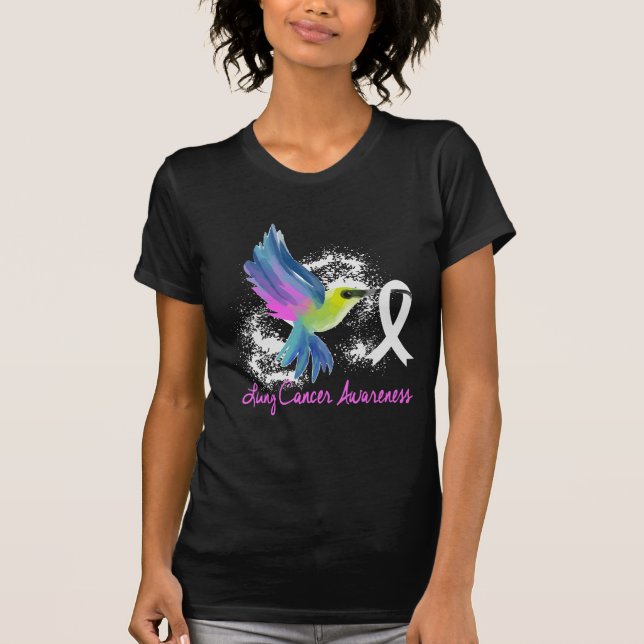 Camiseta Pearl Ribbon para la Conciencia del Cáncer de Pulm (Anverso)