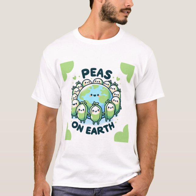 Camiseta Peas en la Tierra - Divertido tema de vacaciones (Anverso)