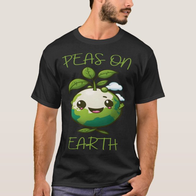 Camiseta Peas en la Tierra Vegetariano Vegetario Plantbased (Anverso)