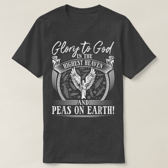 Camiseta Peas en la Tierra, Vegetarismo Vegan Cristiano Veg (Diseño del anverso)