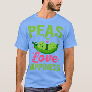 Camiseta Peas Love Happiness Veggie Funny Veganism
