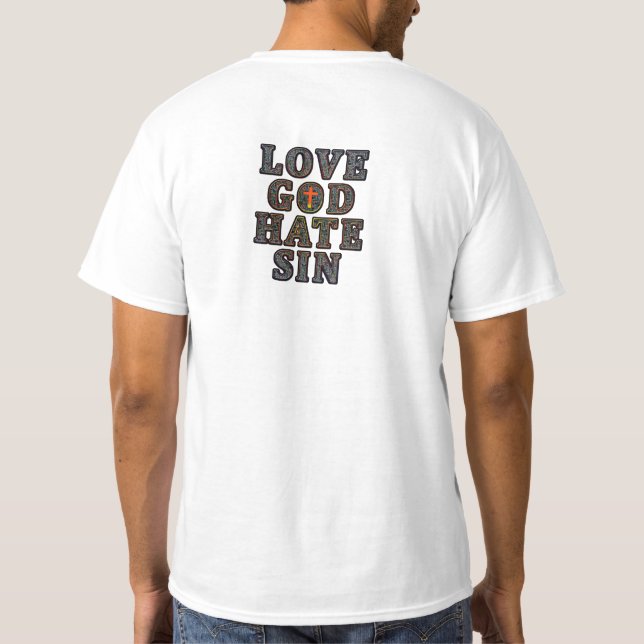 Camiseta Pecado del odio de dios del amor (Reverso)