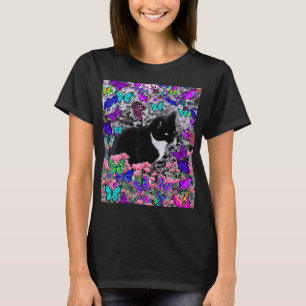 Camiseta Pecas en mariposas II - gato del smoking