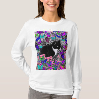 Camiseta Pecas en mariposas II - gato del smoking