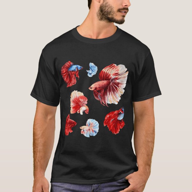 Camiseta Peces Betta Coloridos (Anverso)
