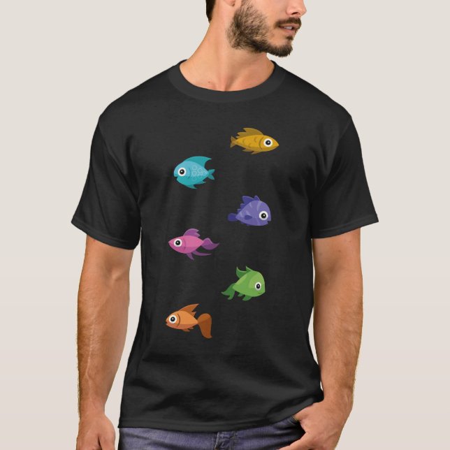 Camiseta Peces coloridos con caras felices (Anverso)