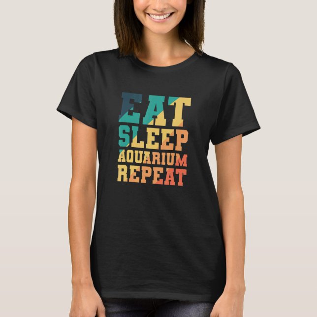 Camiseta Peces Comen Duermen Acuario Repiten (Anverso)