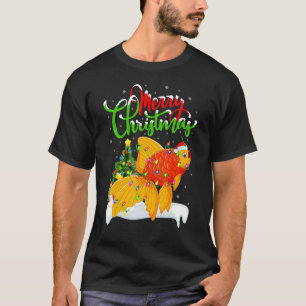 Camiseta Peces de oro adoran Navidad iluminando Navidades d