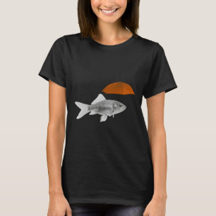 Camiseta Peces de Oro Con El Paraguas Rojo Pop Art Retro